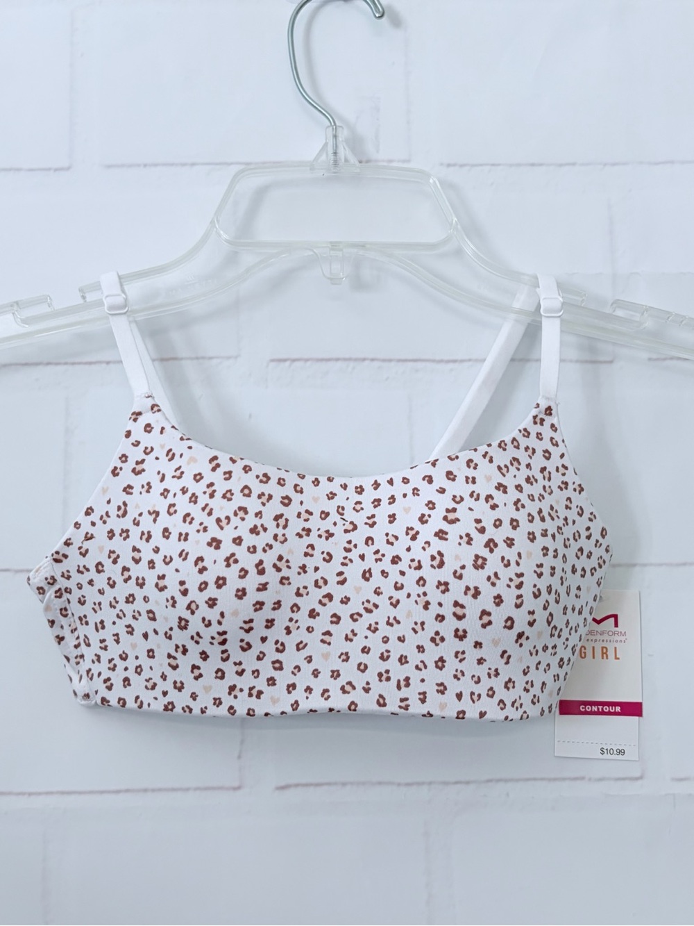 Maidenform Girl s Contour Natural Leopard Print  Bralette Size 30A NWT